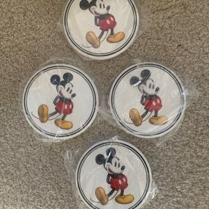 NEW 4 Disney Mickey Mouse Coasters - Red, Black, and Yellow